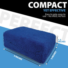 Microfiber Applicator Pad (5" X 3") (Pack of 8) Rectangle Microfiber Applicator Sponges Lint Free Soft Polishing Pads Car Wax Applicator for Detailing and Buffing - Blue