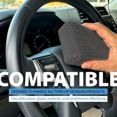 Microfiber Applicator Pad (5" X 3") (Pack of 8) Rectangle Microfiber Applicator Sponges Lint Free Soft Polishing Pads Car Wax Applicator for Detailing and Buffing - Grey