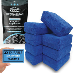 Microfiber Applicator Pad (5" X 3") (Pack of 8) Rectangle Microfiber Applicator Sponges Lint Free Soft Polishing Pads Car Wax Applicator for Detailing and Buffing - Blue