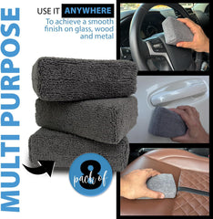 Microfiber Applicator Pad (5" X 3") (Pack of 8) Rectangle Microfiber Applicator Sponges Lint Free Soft Polishing Pads Car Wax Applicator for Detailing and Buffing - Grey